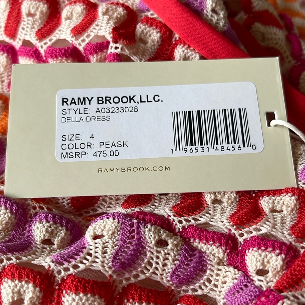 NWT Ramy Brook Knit Della Dress Pink/Purple/Orange $475 - Picture 3 of 5